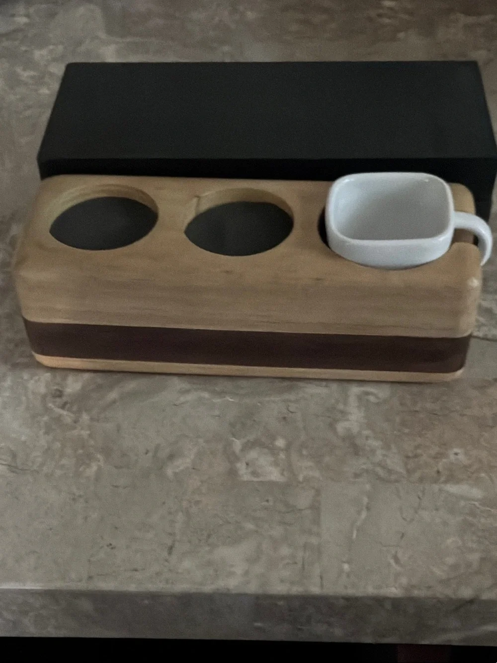 LEAVITT BAY Wooden Espresso Cup & Tamper Holder